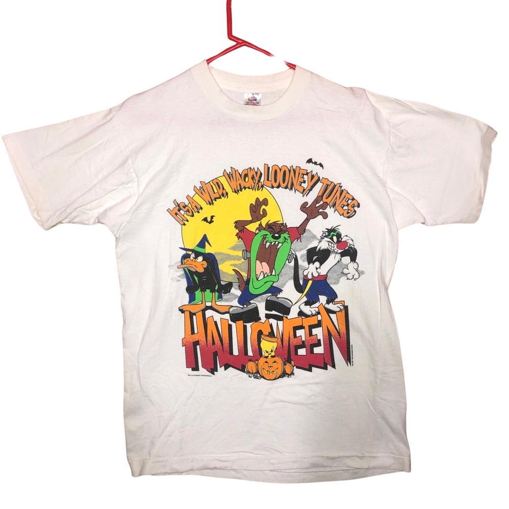 Single stitch Looney Tunes 1993 Glow In the dark Halloween Vintage T-shirt Lg